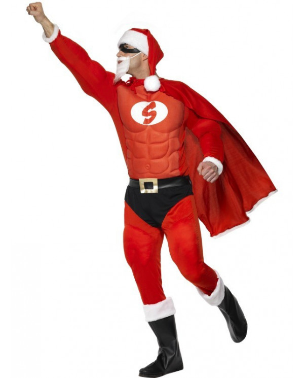 Costume Déguisement super papa noel musclé